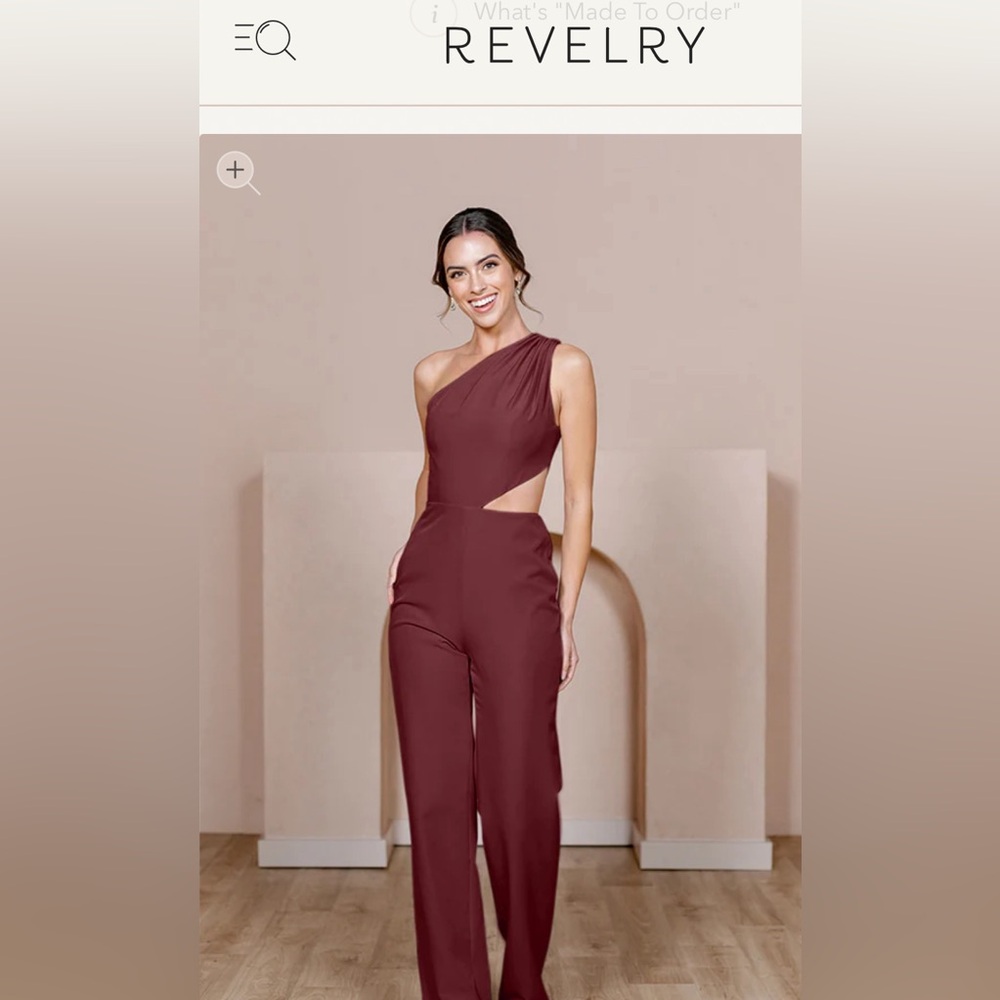 Revelry Lennon Crepe Jumpsuit in Cabernet NEVER WORN